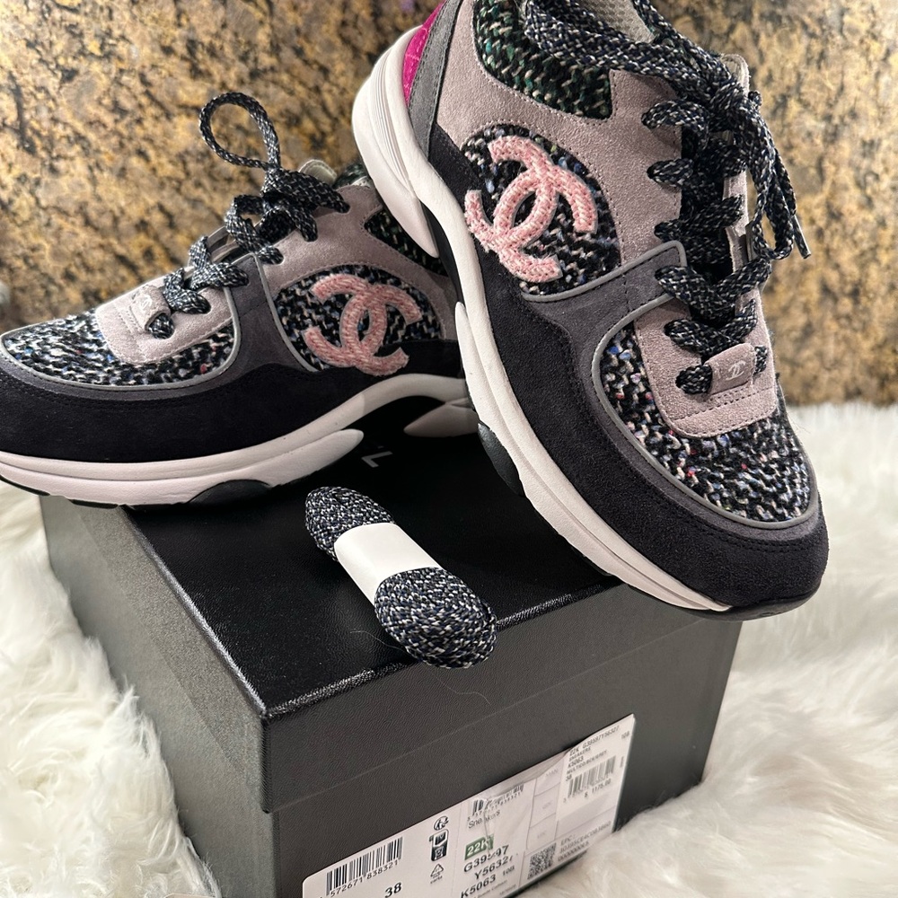 Chanel new with box  tweed sneakers size 38